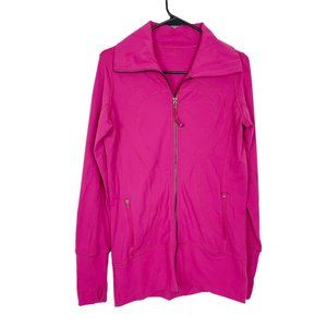 Lululemon Woman's Sz 8 Hot Pink In Stride Full Zip Sweatshirt Jacket Athleisure